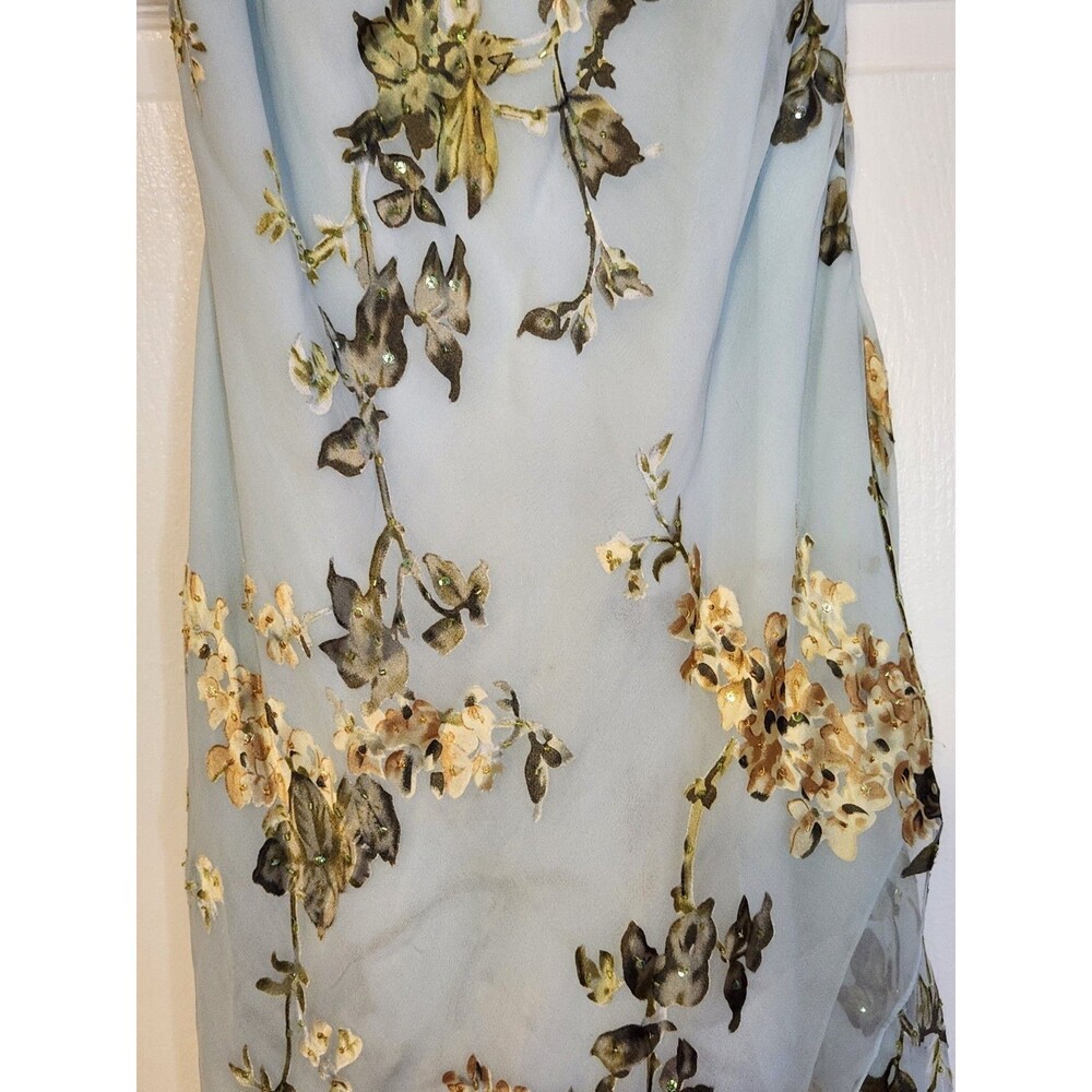 Alex Evenings Y2K Dress Fairy Floral Vintage Beaded Asymmetric Size 8 Silk Blue - Picture 4 of 16